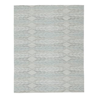 Rug & Kilim’s Scandinavian Outdoor Rug in Blue & Gray Geometric Pattern - 5'x7' For Sale