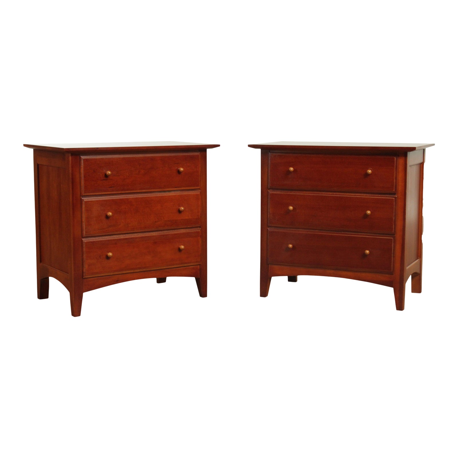 Thomasville 'Impressions' Cherry Pair 3 Drawer Chests Nightstands
