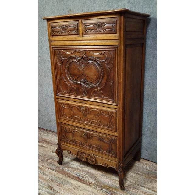 Antique Secretaire in Walnut, 1800s For Sale - Image 3 of 15
