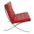 Set of Red Leather Barcelona Chair with Ottoman by Ludwig Mies Van Der Rohe For Sale - Image 3 of 13