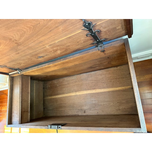 Wood 19th Century Vintage Blanket Chest With Key For Sale - Image 7 of 13