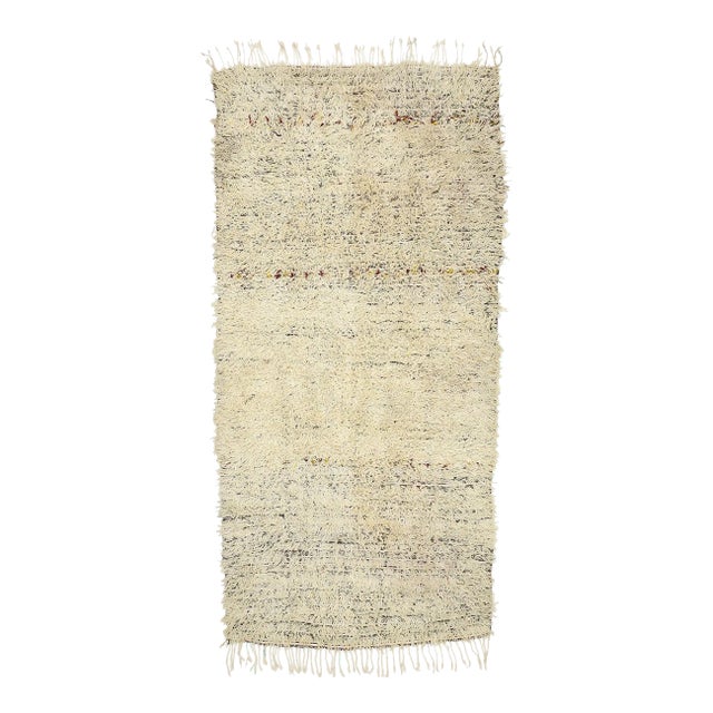 Late 20th Century Beni Ourain Moroccan Wedding Blanket - 04'05 X 09'00 For Sale