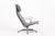 Herman Miller Eames Blue Gray Leather Office Lounge Chair for Herman Miller - Pair Available For Sale - Image 4 of 14