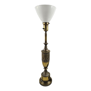 Vintage Mid-20th Century Rembrandt Neoclassical Style Brass Torchiere Table Lamp