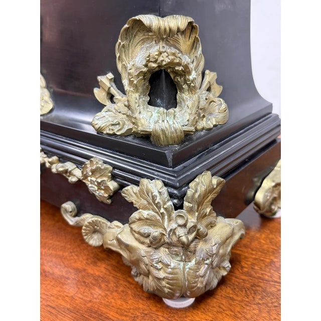 Metal Antique “Horatius & the Fall of Rome” French Empire Bronze Mantel Clock For Sale - Image 7 of 12