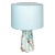 Stories of Italy Aquamarine Nougat Scallop Bucket Lamp with Pale Blue Lampshade For Sale