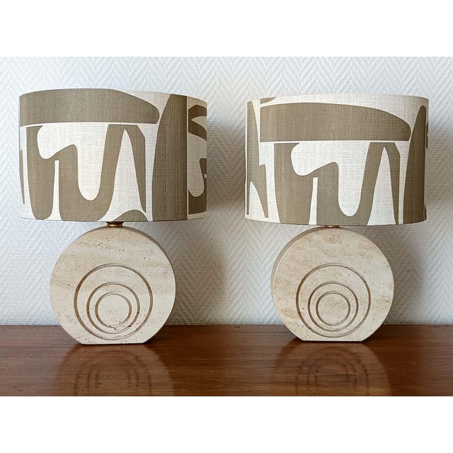 Travertine Lamps by Fratelli Mannelli, 1970s, Set of 2 For Sale - Image 4 of 15