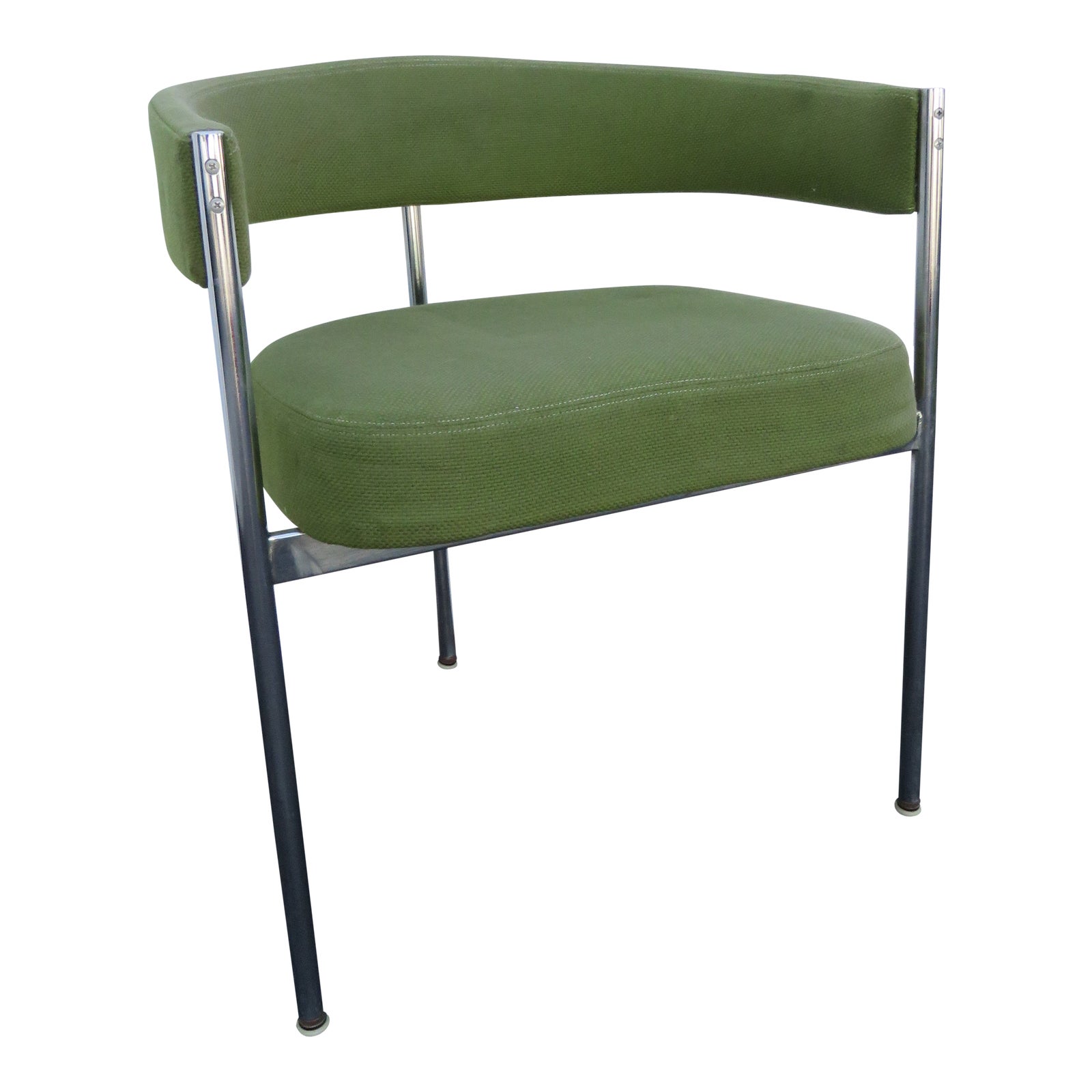 Mid Century Modern Barrel Side Accent Office Chair by Patrician