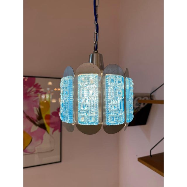 Hanging Lamp Blue Silver by Vitrika For Sale - Image 10 of 11