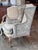 1920s Needlepoint Upholstered Wingback Chair With Carved Cabriole Legs For Sale - Image 10 of 12