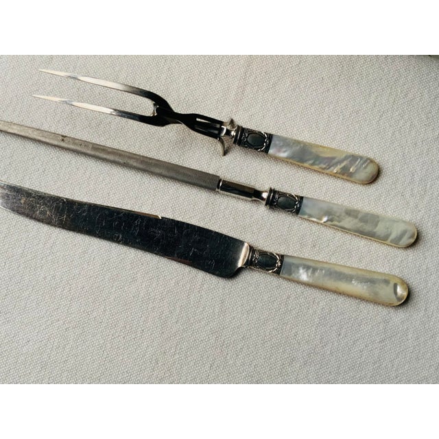 1900s Spaulding & Co. Sterling Silver & Mother-of-Pearl Carving Set | Gilded Age | Nantucket Estate For Sale - Image 12 of 18
