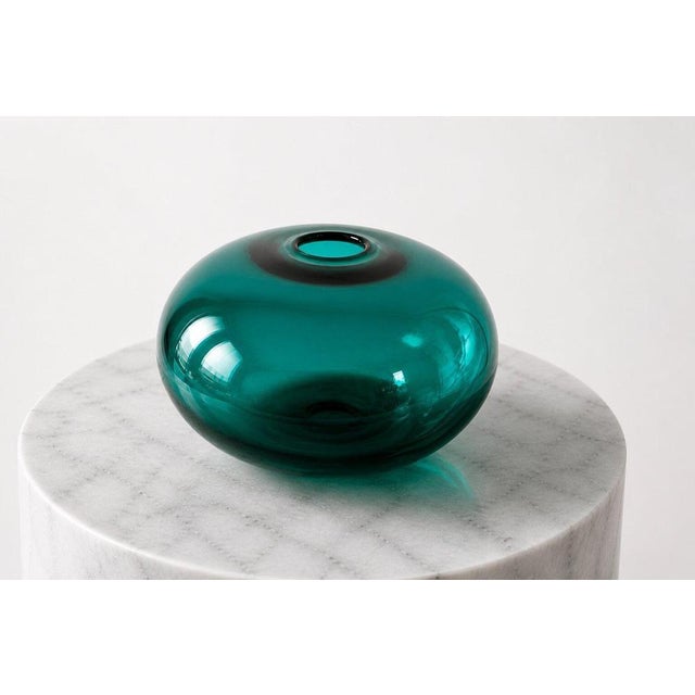 Large Emerald Green Art Glass Stockholm Donut Vase from Ikea, 1999 For Sale - Image 6 of 8
