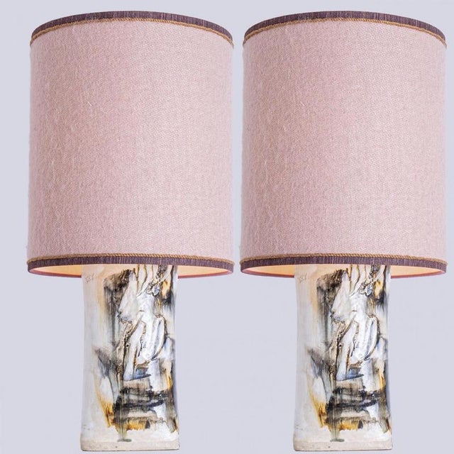 Gray Table Lamp with Pink Shade from Jeppe Hagedorn, Denmark, 1960s For Sale - Image 8 of 9