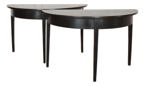 English Demi-Lune Console Tables, Set of 2