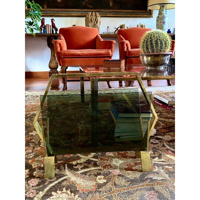 Modern Brass Magazine Rack, Italy 1970 For Sale - Image 4 of 13