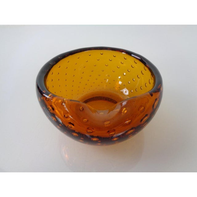 Amber Sommerso Murano Glass Ashtray, Italy, 1960s For Sale - Image 10 of 16