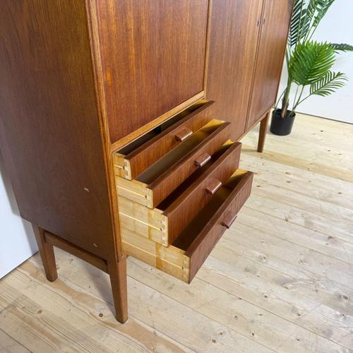 Tall Mid-Century Modern Scandinavian Teak Sideboard, 1960s For Sale - Image 10 of 12