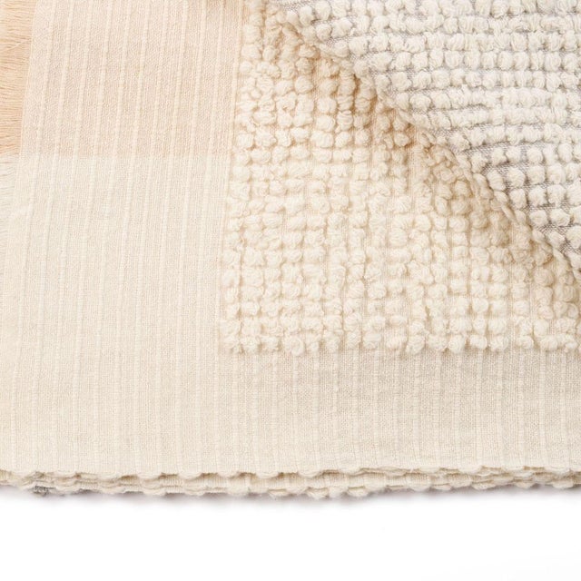 Butterscotch Handloom Hand Knotted Textured Plush Merino Throw For Sale In Detroit - Image 6 of 17