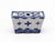 A petite Dutch Delft-style blue and white porcelain flower frog or brick with a scalloped foot and trapezoid profile. The...
