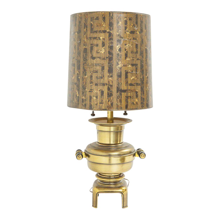 Brass Urn Table Lamp And Shade By Frederick Cooper Chairish
