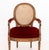 Pair of Louis XVI Style Red Velvet Upholstered Cane Paneled Walnut Fauteuils For Sale - Image 11 of 13