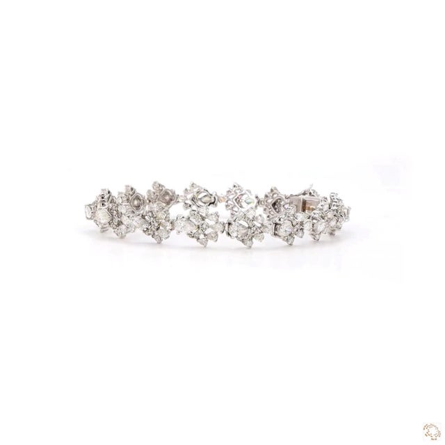 Modern 6.35 Carat Round Brilliant Cut Diamond Gold Bracelet For Sale - Image 3 of 9