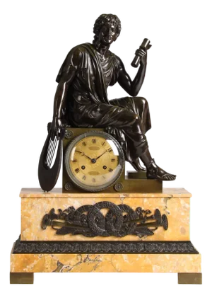 French Clock Virgil the Poet, 1830s