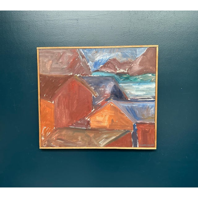Vivianne Larsson, Bodar, Lofoten, 1950s, Oil Painting on Canvas, Framed For Sale - Image 9 of 18