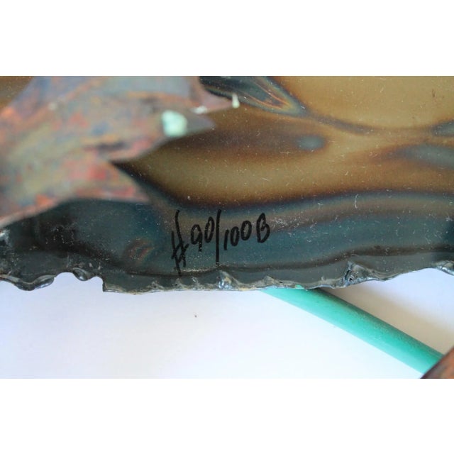 Brown Mid-Century Brutalist Mixed Metal Mustang Sculpture Wall Hanging For Sale - Image 8 of 11