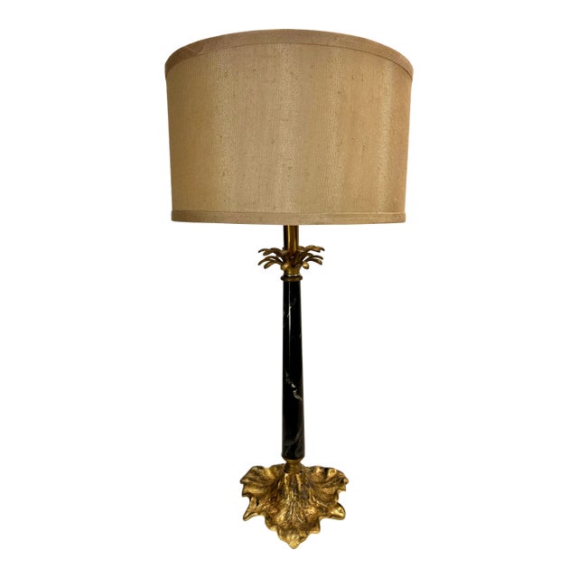 Contemporary Hollywood Regency Palm Tree Table Lamp With Shade For Sale