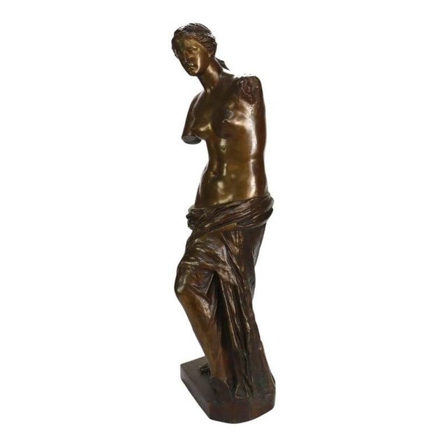 Bronze Large 39" Reduction Pierre-Louis Frédéric Sauvage Bronze “Venus De Milo" C1900 For Sale - Image 8 of 15