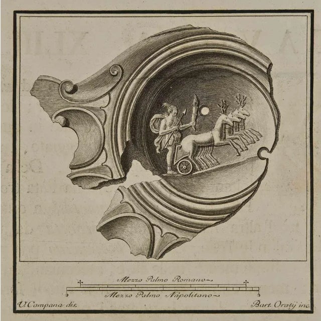 Ancient Roman Still Life from the series "Antiquities of Herculaneum", is an etching on paper realized by Vincenzo Campana...