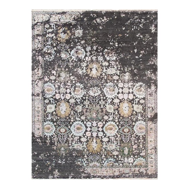 Pasargad Home Transitiona Charcoal Area Rug- 9' 0" X 12' 0" For Sale