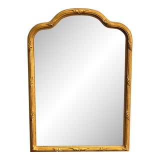 Vintage Carvers Guild Antique Gold Arched Mirror For Sale