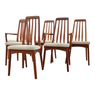Set of Six Benny Linden Tapered Dining Chairs | Including Pair of Captains Chairs For Sale