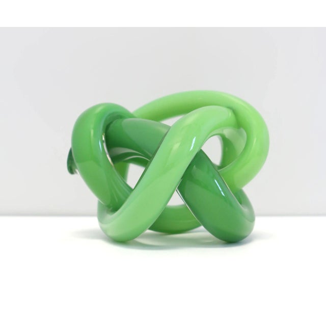 Contemporary Wrap Object Glass Knot - Dark Green For Sale - Image 3 of 3