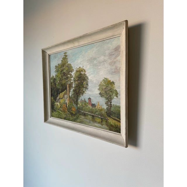 1970s 1970's Vintage Countryside Cottage Landscape Oil Painting, Framed For Sale - Image 5 of 11