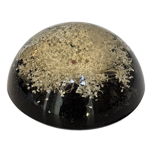 Mid-20th Century Signed William Rolfe Botanical Resin Paperweight For Sale