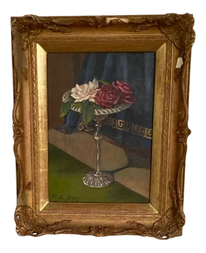 Early 20th Century Floral Still Life Oil Painting by Douglas Stannus Gray, Framed