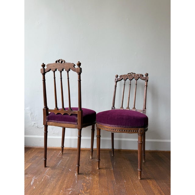 French Pair of Louis XVI Armless Chair For Sale - Image 3 of 8