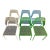 Set of 6 Blu Dot Hot Mesh Dining/Patio Chairs 2 Each White/Green/Blue For Sale
