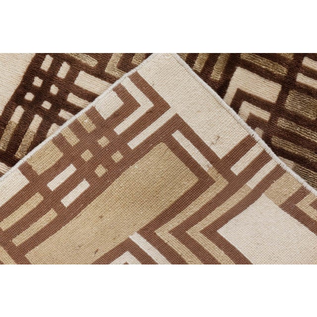 Textile Hand-Knotted Contemporary Maze Rug in Silk and Wool by Doris Leslie Blau For Sale - Image 7 of 7