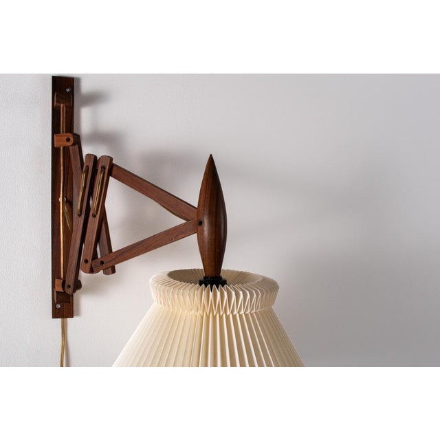Vintage Scissor Wall Lamp with Adjustable Wooden Arm, 1970s For Sale - Image 9 of 11