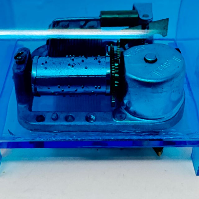 Vintage Blue Acrylic “Dance of the Sugarplum Fairy” Music Box For Sale In Tampa - Image 6 of 7