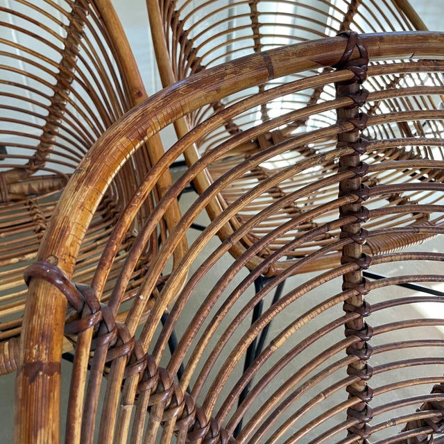 Mid-Century Rattan Lounge Chairs, 1950s, Set of 5 For Sale - Image 11 of 15