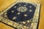 Chinese 1920s Classic Floral Medallion Navy Blue Background Antique Chinese Peking Rug For Sale - Image 3 of 10