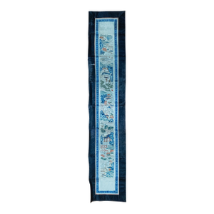 19th Century Chinese Silk Embroidered Robe Sleeve Panel With Forbidden Stitch