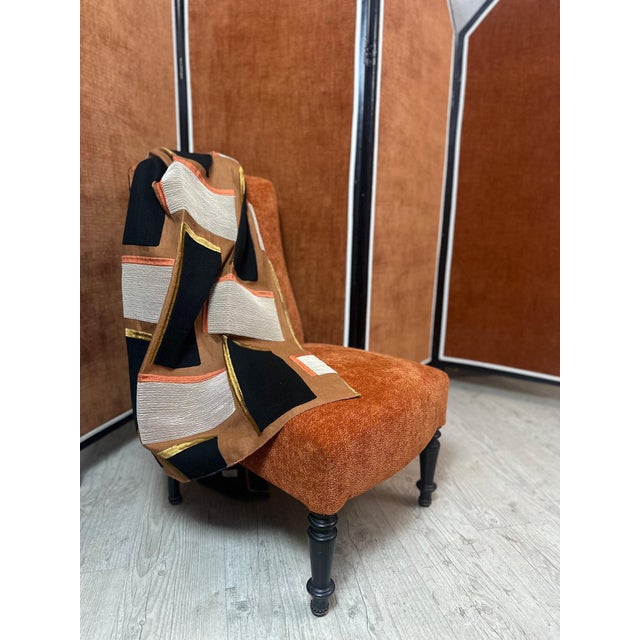 An elegant 1930s screen, fully restored and reinterpreted in a contemporary style with Art Deco influences, featuring four...