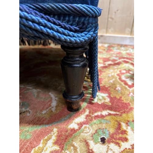 Napoleon III Blue Velvet Toadstool Armchairs, Set of 3 For Sale - Image 4 of 8