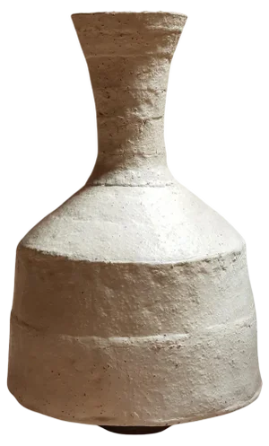 Beige Stoneware Lekythos Vase by Elena Vasilantonaki
